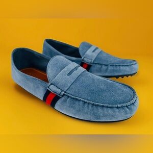Gucci Moccasin Logo Queens Suede Sylvie Driver Loafers UK 13.5 - US 14 - EU 47.5